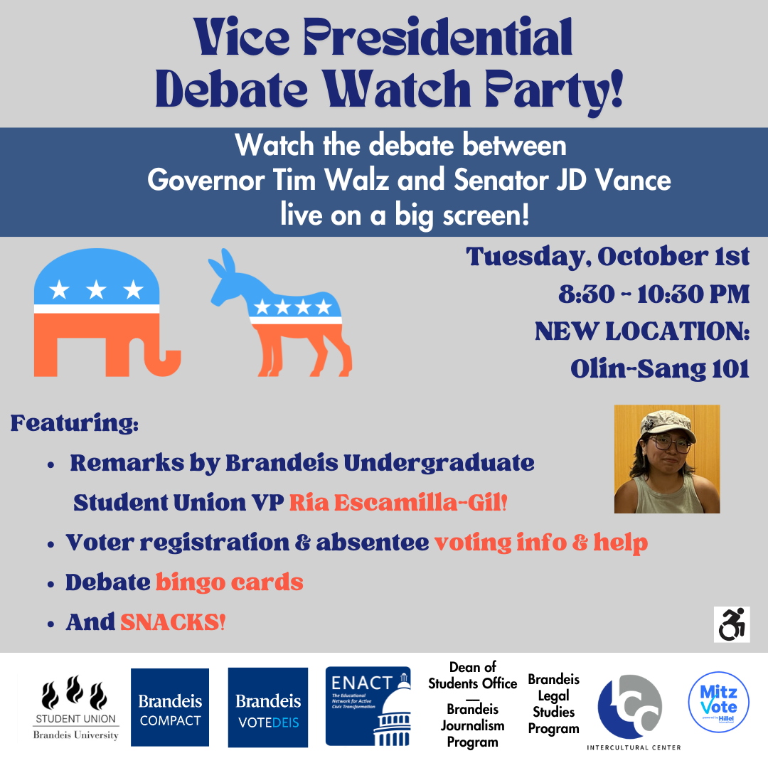 Flyer for Vice Presidential Debate Watch Party